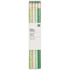 Verpackung mit Aufschrift: "Paper Poetry, Bleistifte, Misteltoes, 4 Stk." Enthält vier grüne Bleistifte mit Mustern.