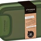 Grünes Etui mit Text: "Mit Stifterampe für leichteres Entnehmen" und "Platzsparendes Format".