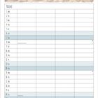 Text "März" und "Name". Kalender mit Tagen des Monats. Strandbild mit Dünen und Meer im Hintergrund.