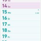 Kalender für März, zeigt Wochentage, Zahlen und Feiertage wie den Internationalen Frauentag am 8., Frühlingsanfang am 20.