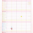 „Februar“: Monatstabelle mit Wochentagen. 
Illustrationen: Ein Schneemann, tanzenes Paar, Herzen.