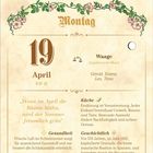 Montag, 19. April, Waage, zunehmender Mond. Zitat: „Wenn im April die Bäume blühn...“ Gesundheitstipp und Geschichtliches.