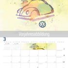 "Vorjahresabbildung", "The Original B", Kalender für März 2026, Illustration eines Autos mit Logo.