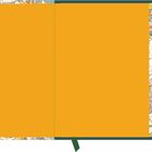 "INTEGRO MULTIS" oben in einer Ecke. Antike Weltkarte mit Sternbildern an den Rändern, orangefarbener Hintergrund.