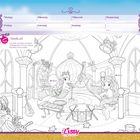 Kalenderstruktur oben, Tage Montag bis Sonntag, darunter Zeichnung mit Nixe und Stella im Meerjungfrauenraum, Instrumente.