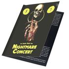 „Ein Lucio Fulci Film: Nightmare Concert.“ Illustration: Schädel über blutiger Hand, gelbe Augen im Hintergrund.