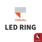 TEBURU, LED RING in großer Schrift. Oben ein abstraktes Logo. Unten rechts Pegasus Spiele Logo.