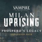 „Vampire: The Masquerade – Milan Uprising“. Stimmungsvoll-dunkle Darstellung mit Gebäuden, Logos von „WoD“ und „Pegasus Spiele“.