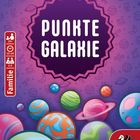 Titel: „Punkte Galaxie“. Ab 10 Jahren. 15-40 Min. 1-5 Spieler. Illustration mit bunten Planeten.