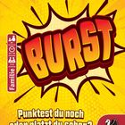 "BURST" in großer Schrift, "Punktest du noch oder platzt du schon?". Gelber Hintergrund mit Comic-Explosionseffekt. Pegasus-Logo.