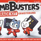 „BOMB BUSTERS“ in großer Schrift, „Upgrade Kit Erweiterung“ darunter. Illustration von drei Tieren mit Zahlenblöcken.