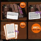 Text: "HOW-TO: CRIME PLACES SPIEL-SCHRITTE, Schritt 1: ANWEISUNGEN BEFOLGEN, Schritt 2: LOST PLACE ENTDECKEN..." 

Illustration einer gruselig gestalteten Szene mit Texten und Schritten zu einem Spielablauf.