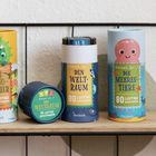 Drei bunte Quiz-Dosen mit Titeln: "Dinosaurier", "Weltraum" und "Meerestiere", jeweils mit 80 Fragen und Illustrationen.
