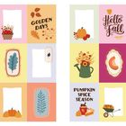 "Cozy Season", "Golden Days", "Hello Fall", "Hello Autumn", "Pumpkin Spice Season", "Fall Season" mit herbstlichen Illustrationen.