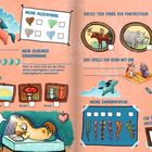Ein verspieltes Layout mit Feldern zum Ausfüllen, Einhörnern, Tieren und fröhlichen Illustrationen.