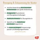 "Bewegung & Entspannung für Kinder. Intuitive Anwendung ohne besondere Vorkenntnisse. Kindgerechte Illustrationen." Unten rechts ist ein Don Bosco Logo.