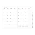 Kalender für Januar 2027, Montag bis Donnerstag links, Freitag bis Sonntag rechts, Feiertage rot markiert, Notizbereich rechts.