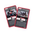 Zwei Spielkarten mit Motorrädern. Links: Bimota KB 998 Rimini, rechts: Honda CB1000 Hornet. Texte beschreiben technische Daten.
