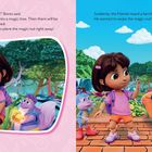 Links oben: Dialog über eine magische Nuss. Rechts eine spannende Szene mit einem Fuchs und fröhlichen Figuren im Wald.