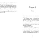 Links: emotionaler Text über Verlust und Mitgefühl. Rechts: „Chapter 1“ und „Crystal“ als Kapitelbeginn eines Romans.  