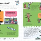 Experiment: Rakete bauen mit Cola und Mentos. Materialien: Outdoor-Bereich, Diät-Cola, Mentos, Papier, Klebeband. Schritte: 1. Cola öffnen, 2. Papier um Mentos, 3. Mentos in Flasche, 4. Finger entfernen, 5. Zurücktreten und Explosion beobachten!