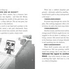 Texte: "WHERE ARE WE GOING?", "YAAAAUGGHUAAAH!", "YOAHUGGGHUAY!", "EEEYUARAGHAGAH!". Illustration: Figur schaut hinunter in einen Abgrund.