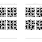 „The Times Quick Cryptic Crossword“ und „Solutions“ oben. Nummern 5 bis 12 kennzeichnen Kreuzworträtsel mit Lösungen.
