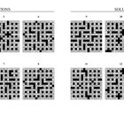 Texte: "SOLUTIONS" oben und bei 5 bis 12. Sechs Gitterrätsel mit Lösungen. Seitenzahlen 214, 215.