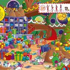 "Christmas Post: Kinder senden weltweit Karten. Entdecke die Scout-Elfen hinter Geschenken im bunten, weihnachtlichen Raum."