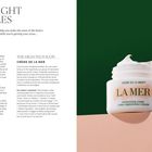 "OVERNIGHT MIRACLES. The best night treatments help you make the most of the body's natural repairing cycles..." rechts davon ist ein Creme-Glas von La Mer.