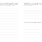 Texte geben Tipps zur Reflexion und zum Festhalten von Glücksmomenten. Linien zum Schreiben. Wolkenillustration rechts unten.