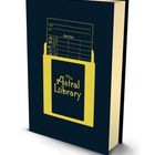 „The Astral Library“ steht auf einem dunklen Buchcover, das wie eine Bibliothekskarte gestaltet ist.