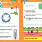 Sports day! It's sports day! Answer these questions to exercise your brain! Kinder laufen auf einer Rennbahn.
