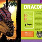 DRACOREX: Fakten, Name, Bedeutung, Periode, Fundort, Fossilien, Länge. Illustration eines Dinos mit horniger Kopfform.