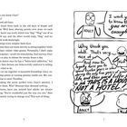 Links eine kurze Geschichte über Gary und Erwachsene, die versuchen zu ändern. Rechts eine Illustration mit einem Dialog: Ein Erwachsener sagt zu einem Kind, dass es genug ist, dann ändert sich der Ton und der Erwachsene betont Bildungspflichten und das Arbeitsleben.