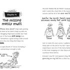 Kapitel 4: "The missing messy mutt." Text über Wut und Vulkanausbrüche. Illustration: Person geht wütend, Hund beißt Schwanz.