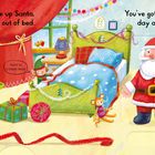 Text: "Wake up Santa, jump out of bed." "You've got a special day ahead!" Buntes Kinderzimmer, Weihnachtsdeko, ruft Santa auf.