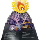 Texte: "MOONMINTROLL", "MOONMAMA", "CAVE", "RAPID AND FOUR SECONDS". Illustration: bunter Wald, Tiere, Komet am Himmel.