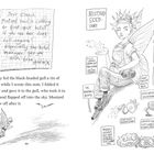 "Dear Creech" Notiz bittet, Mustard Seed nicht zu verraten. Mustard Seed Fairy mit Werkzeuggürtel und Erfindungen wie Staubsauger.