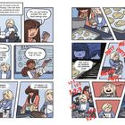 Comic: Zwei Personen backen, wobei eine über Unordnung spricht und sich gestresst fühlt. Zahlen zählen, um sich zu beruhigen.