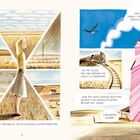 Texte: „THE EYE MET BOUNDLESS FIELDS OF GRAIN IN EVERY DIRECTION“, „JONI WOULD NEVER FORGET…“. Illustration zeigt Landschaft.