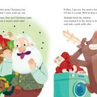 Links steht ein besorgter Mann mit schmutzigem Anzug; rechts macht ein Rentier ein Selfie neben einer Waschmaschine.