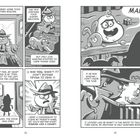 Comic über Heimkehr, Hund, Geschwisterinteraktion. Detektivspiel, Baby mit Plüschtier. Dialoge: "MAH." und "POOPAH."