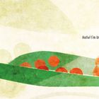 Text: „Hello, caterpillar.“ „Hello! I'm breaking out of my eggshell. Goodbye!“ Illustration zeigt Raupe auf Blatt.