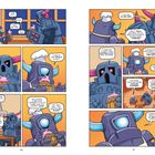 Comic: Zwei Figuren in Rüstungen führen ein Gespräch über ein missglücktes Ereignis und unterstützen sich gegenseitig.