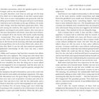 Es sind die Seiten 5 und 6 von D.H. Lawrence's "Lady Chatterley's Lover", gefüllt mit dichtem Text.