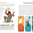 "The Weight of the World" und "THE OLYMPIANS" sind Hauptüberschriften; illustriert mit Atlas und Götterdarstellungen.