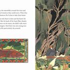 Text beschreibt eine Bootsfahrt und schüchterne Gefühle. Illustration zeigt zwei Personen in einem Boot unter einem großen Baum.