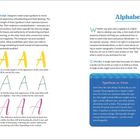 Texte im Bild: Serif, Sans serif, Script, Alphabet Anatomy, Stroke, Stem, Upstroke, Downstroke, Typefaces vs. Fonts.  
Das Bild zeigt ausführliche Erklärungen zu Schriftarten.
