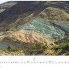 „Azulejos“, eine Landschaft mit bunten Felsen. Zahlen 1 bis 28 unten.